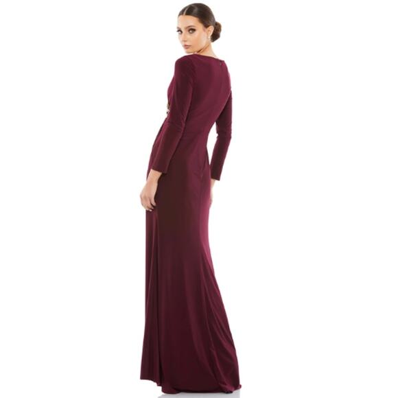Mac Duggal Burgundy Embellished Midi Dress - Picture 2 of 3